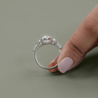 Oval And Half Moon Diamond Five Stone Ring