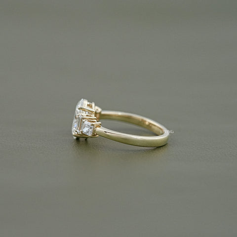 Oval Lab Diamond Staking Five Stone Ring