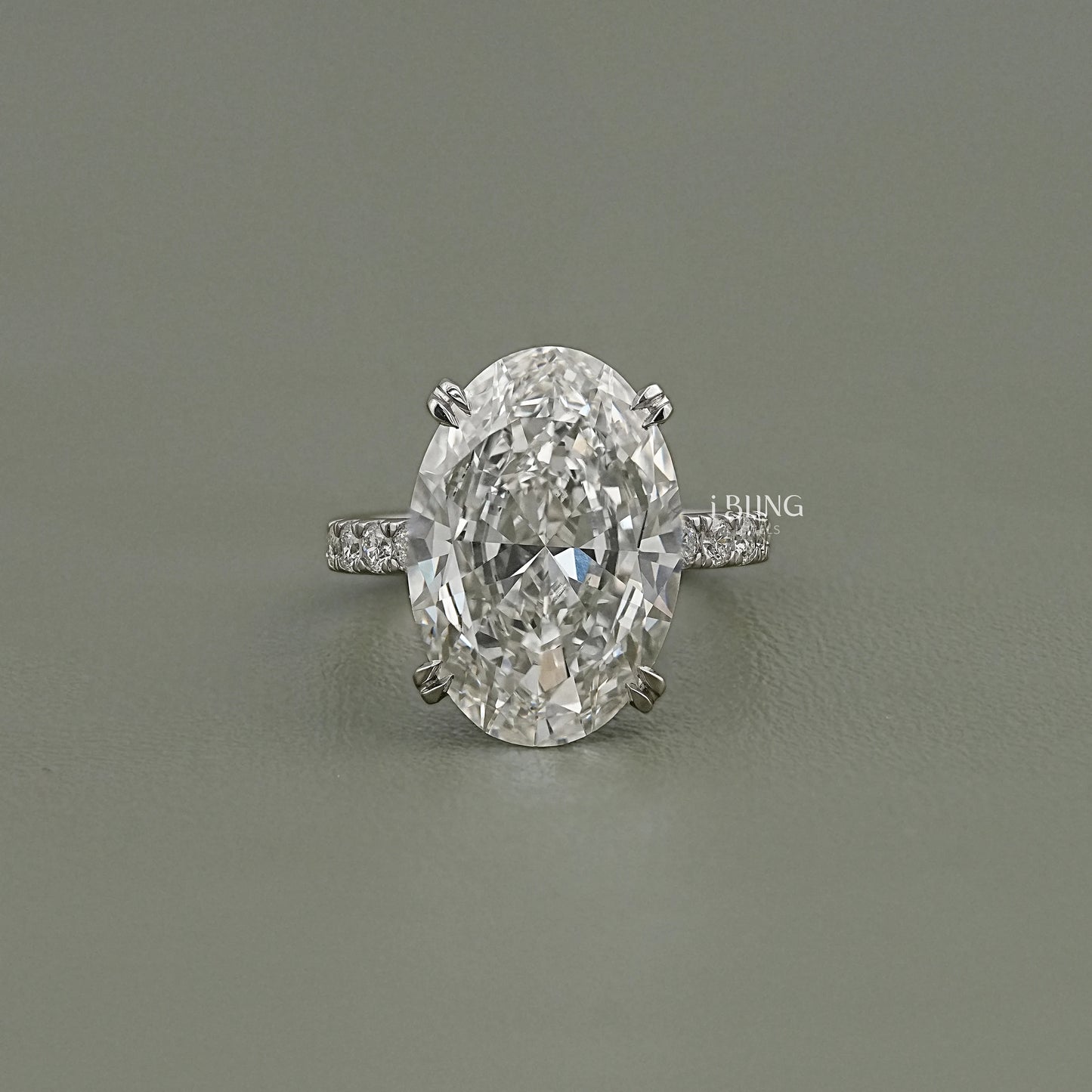 Oval Cut Hidden Halo Accent Diamond Eternity Ring Solitaire Accent Ring