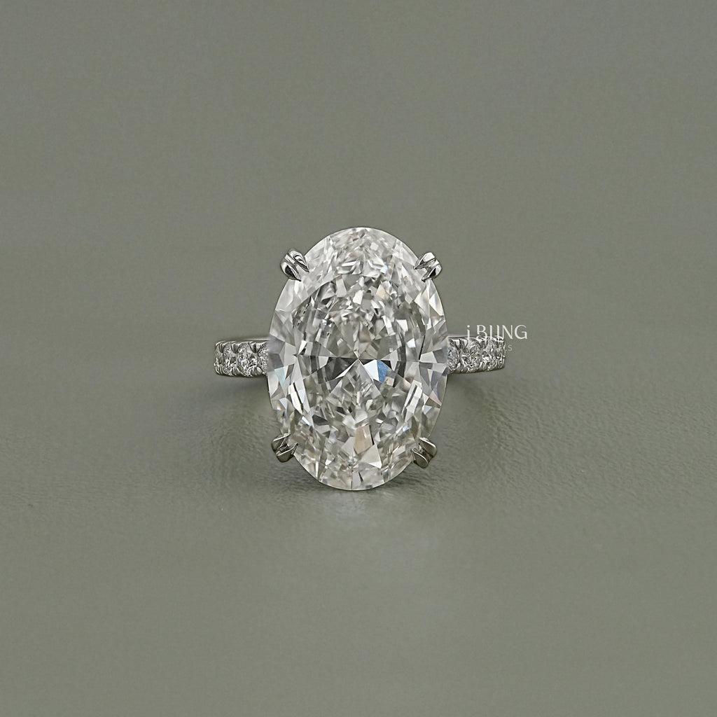 Oval Cut Hidden Halo Accent Diamond Eternity Ring