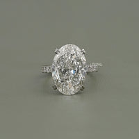Oval Cut Hidden Halo Accent Diamond Eternity Ring