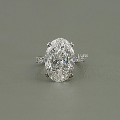 Oval Cut Hidden Halo Accent Diamond Eternity Ring