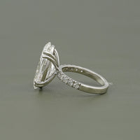 Oval Lab Diamond Accent Set Engagement Ring