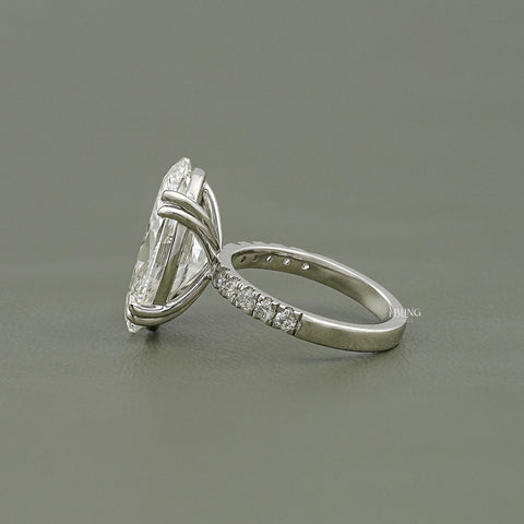 Oval Lab Diamond Accent Set Engagement Ring