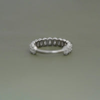 Oval Cut Lab Grown Diamond Halo Half Eternity Wedding Band