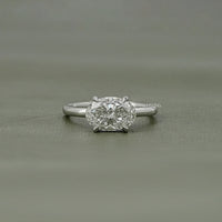 Oval Cut Lab Diamond Solitaire East West Ring