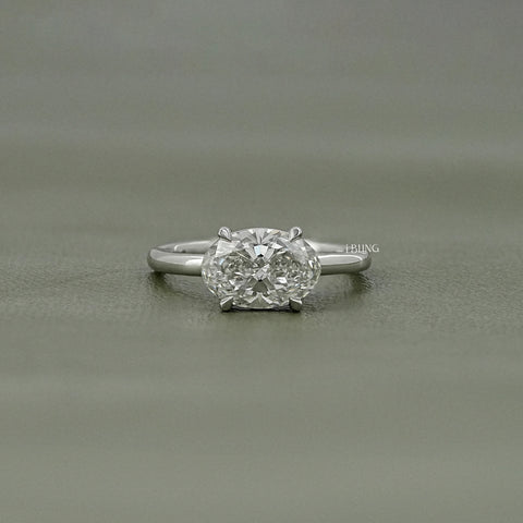 Oval Cut Lab Diamond Solitaire East West Ring