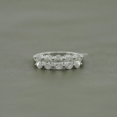 Oval Cut Lab Diamond Five Stone Ring