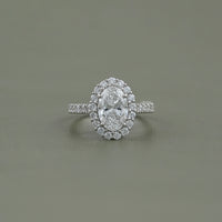 Oval Lab Diamond Halo Engagement Ring