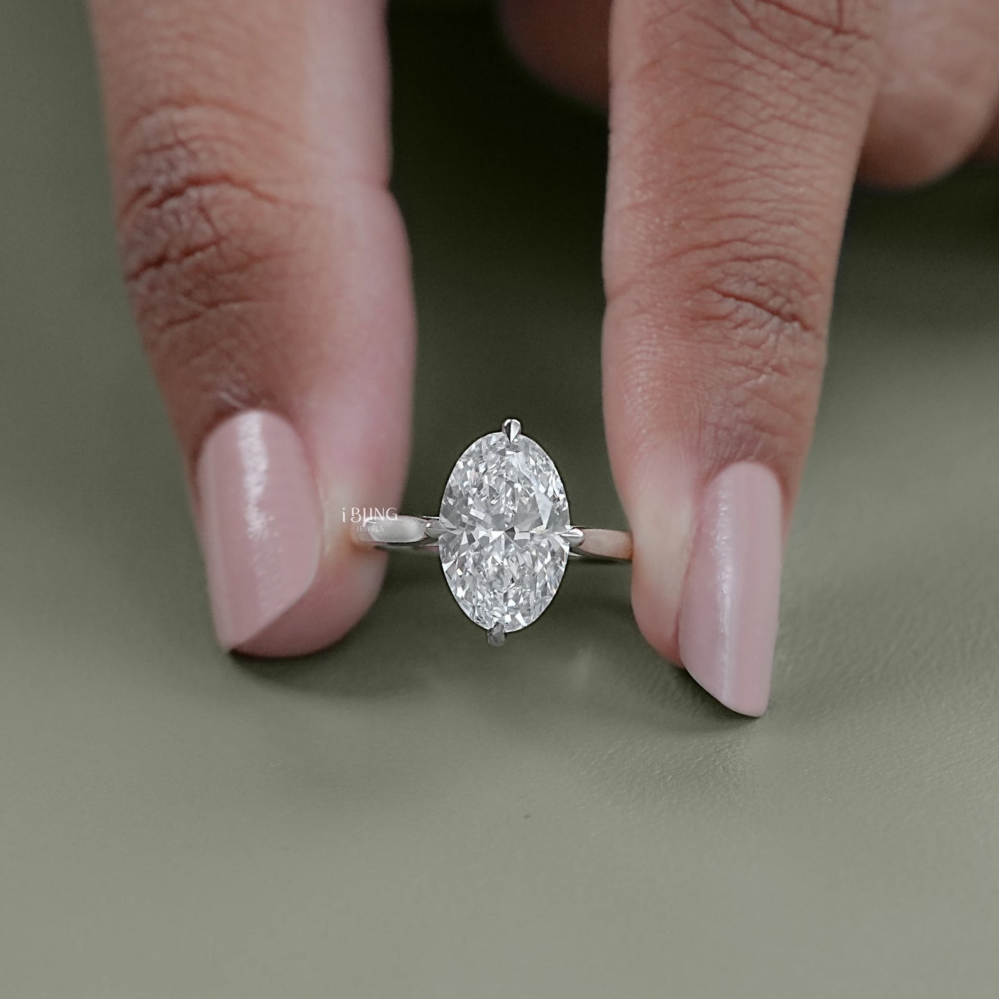 Oval Cut Hidden Halo Solitaire Engagement Ring