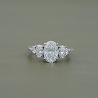 Oval Cut Lab Grown Five Stone Staking Ring