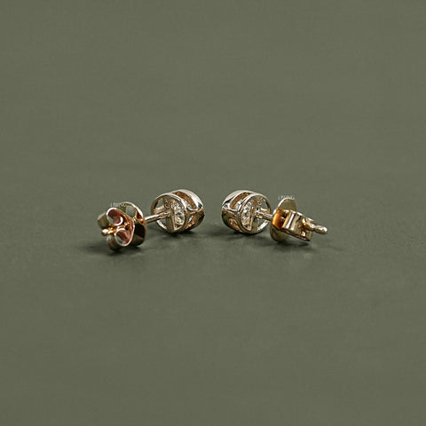 Oval Cut Lab Diamond Bezel Set Stud Earrings
