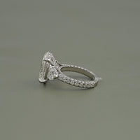 Oval Cut Three Stone Accent Diamond Ring