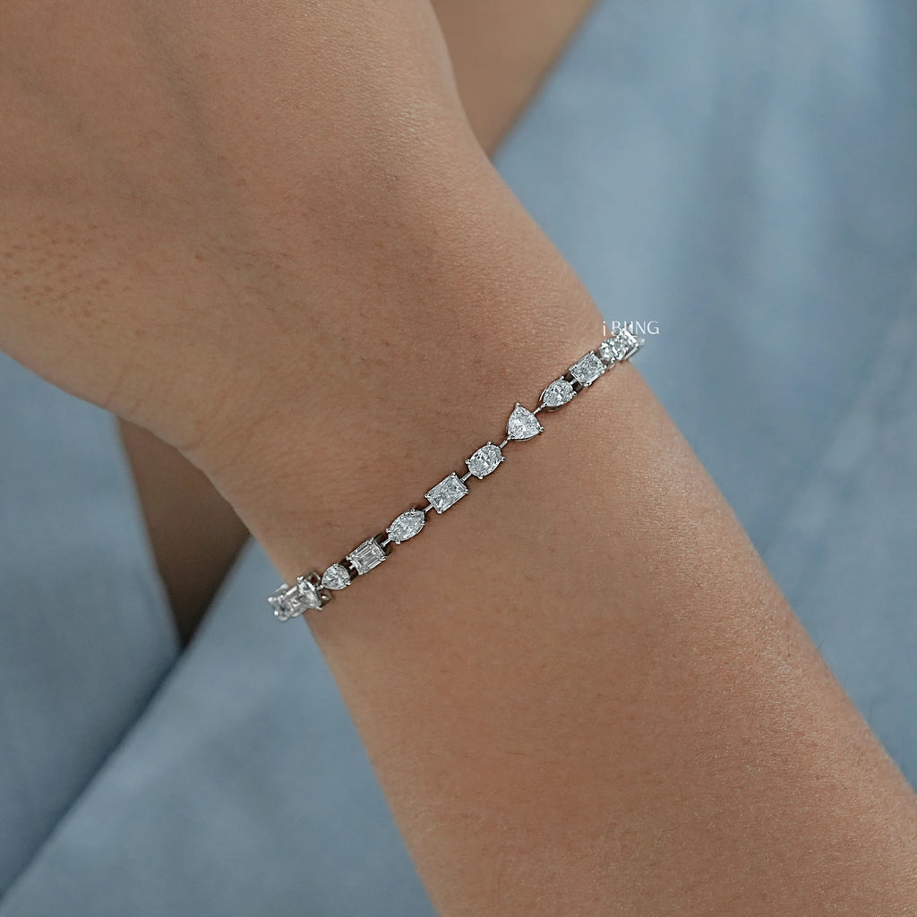 Multi Shape lab Diamond Tennis Bracelet