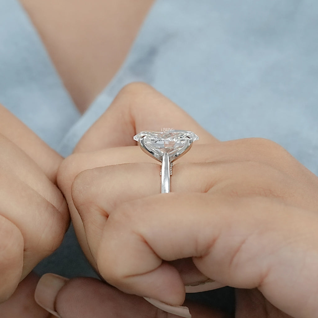Oval Diamond Bridge Accent Engagement Ring