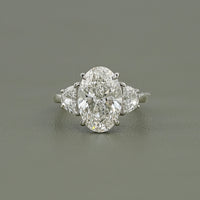 Oval Lab Grown Diamond Three Stone Ring