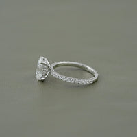 Oval Lab Grown Diamond Solitaire Accent Ring