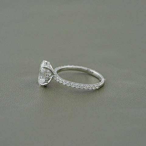 Oval Lab Grown Diamond Solitaire Accent Ring
