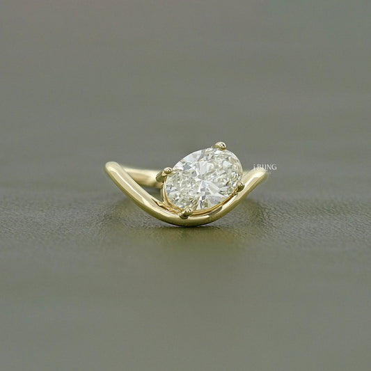 East West Oval Lab Diamond Solitaire Ring Ring