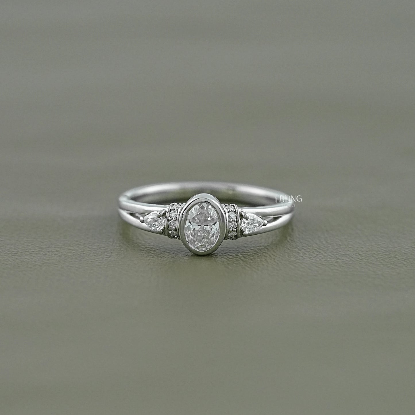 Oval Cut Lab Grown Diamond Three Stone Ring Three Stone Ring