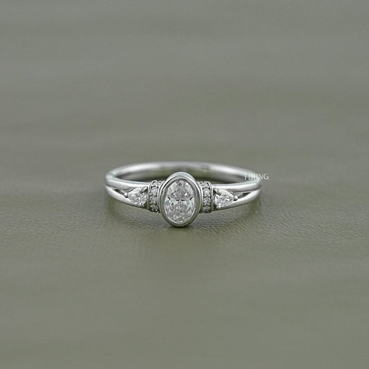 Oval Cut Lab Grown Diamond Three Stone Ring Three Stone Ring
