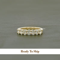 Oval Cut Lab Diamond Half Eternity Wedding Band