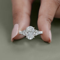 Oval And Half Moon Diamond Five Stone Ring