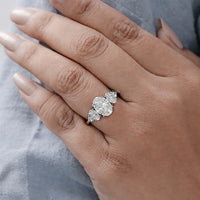 Oval Cut Lab Grown Five Stone Staking Ring