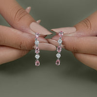Padparadscha Pink Pear Cut Dangle Earrings