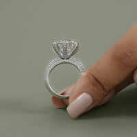 Hidden Halo Pave Set Round Diamond Ring
