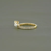 Pear Cut Lab Grown Diamond Open Cuff Wedding Band