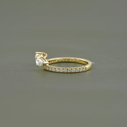 Pear Cut Lab Grown Diamond Open Cuff Wedding Band