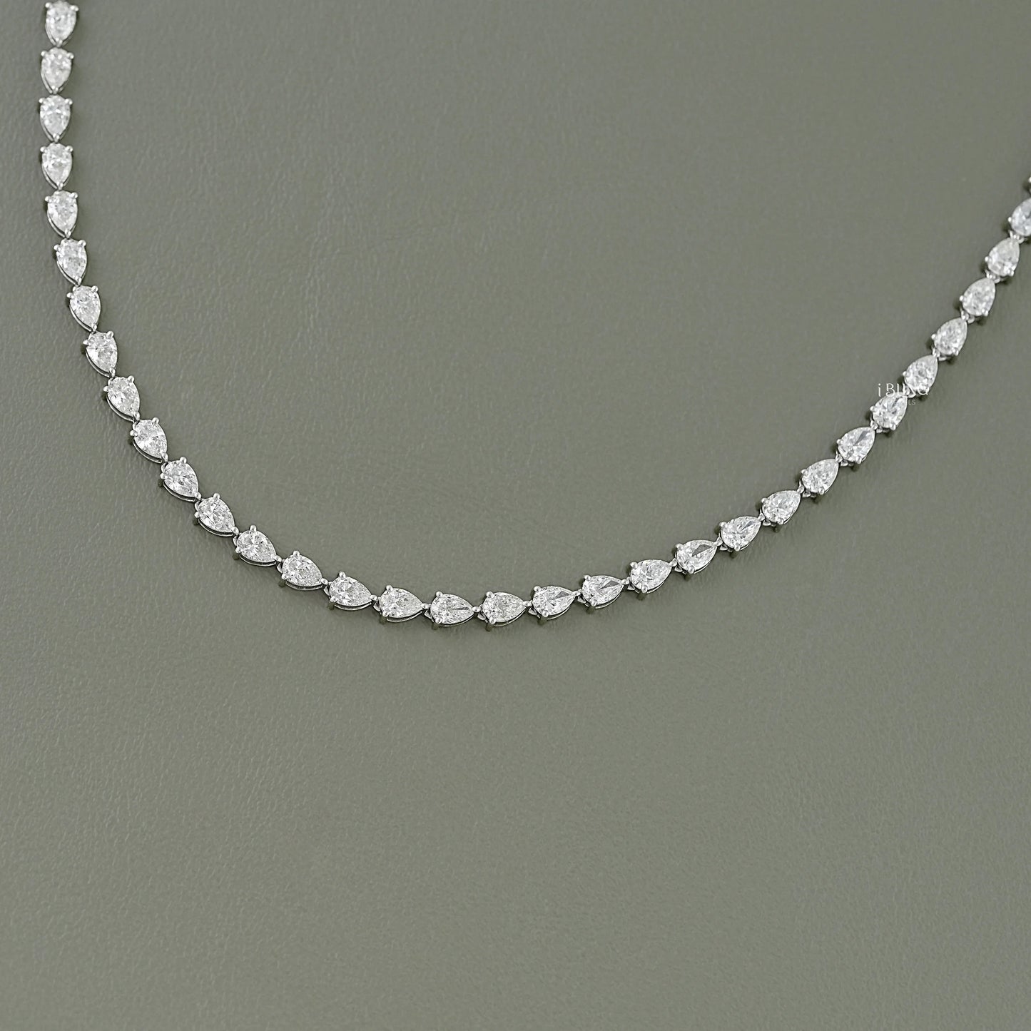 Pear Cut Lab Grown Diamond Tennis Necklace