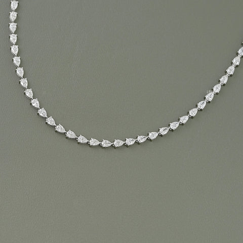 Pear Cut Lab Grown Diamond Tennis Necklace