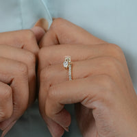 Pear Cut Lab Grown Diamond Open Cuff Wedding Band