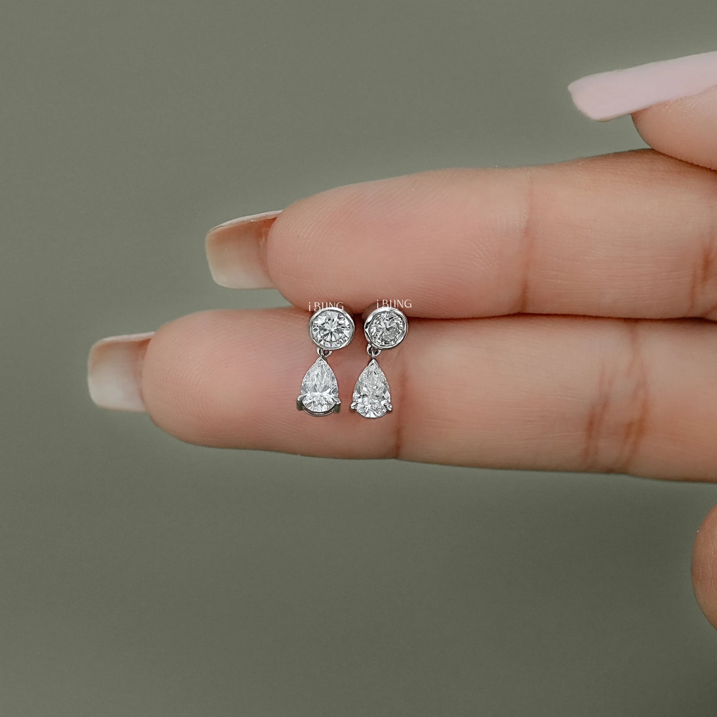 Pear Cut Lab Diamond Dangle Drop Earrings