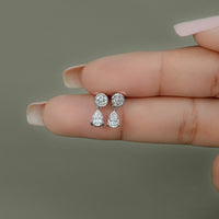 Pear Cut Lab Diamond Dangle Drop Earrings