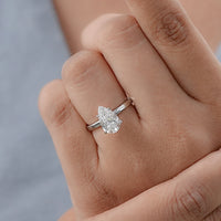 Pear Cut Lab Grown Diamond Solitaire Engagement Ring