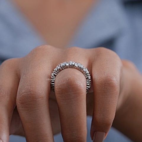 Pear Cut Diamond Up Side Down Half Eternity Band