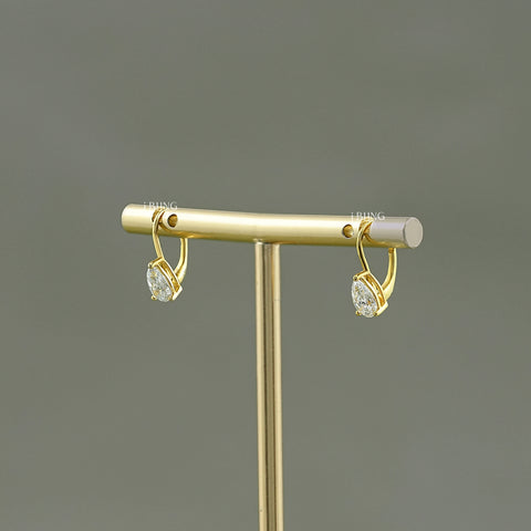Pear Lab Made Diamond Solitaire Hoop Earrings