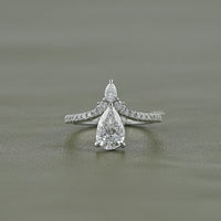 Pear Cut Lab Diamond Chevron Ring