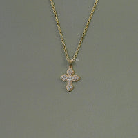Pear Cut Lab Grown Diamond Cross Pendant