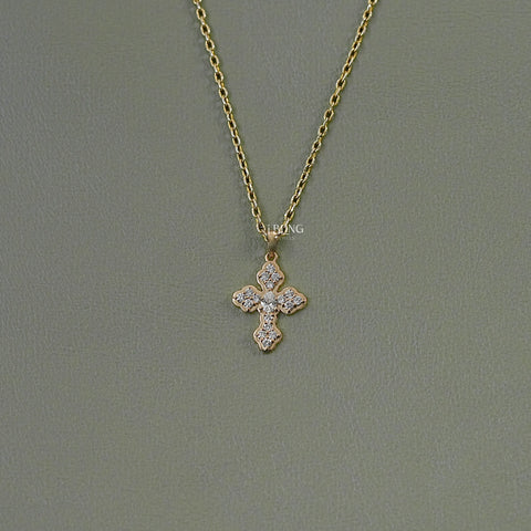 Pear Cut Lab Grown Diamond Cross Pendant