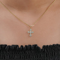 Pear Cut Lab Grown Diamond Cross Pendant