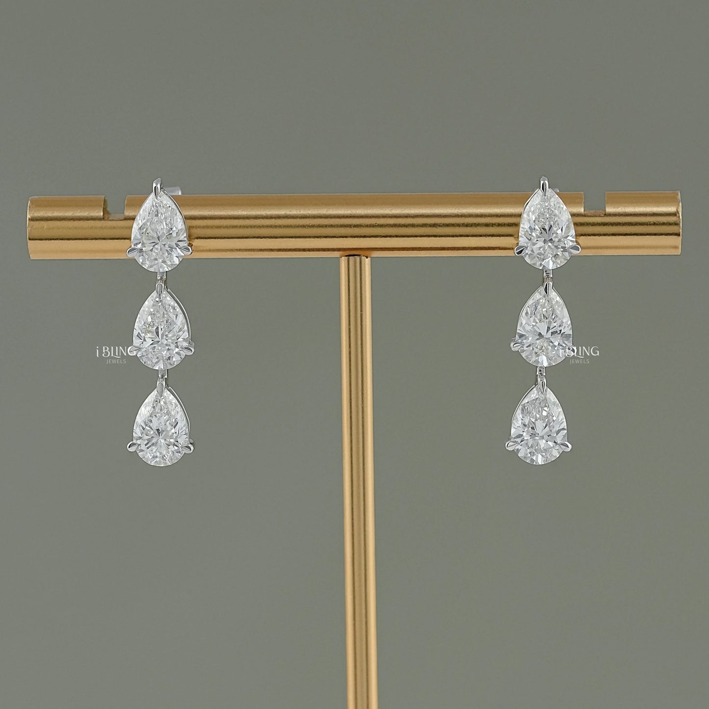 Pear Cut Lab Grown Diamond Dangle Drop Earrings Dangle & Drops