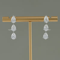 Pear Cut Lab Grown Diamond Dangle Drop Earrings