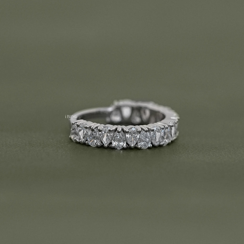 Pear Cut Diamond Up Side Down Half Eternity Band