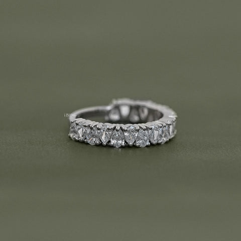 Pear Cut Diamond Up Side Down Half Eternity Band