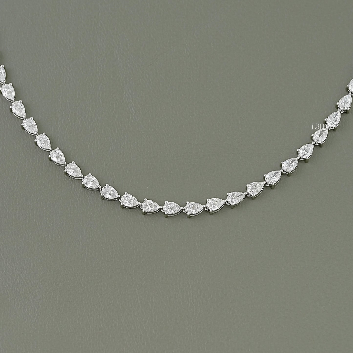 Pear Cut Lab Grown Diamond Tennis Necklace