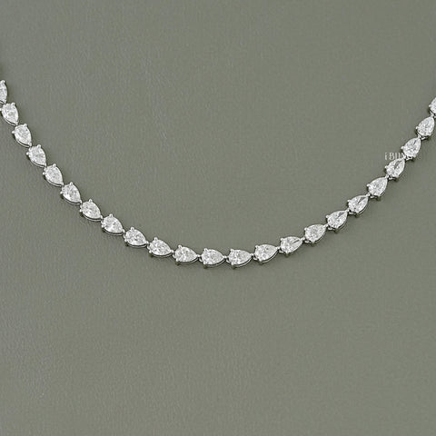 Pear Cut Lab Grown Diamond Tennis Necklace
